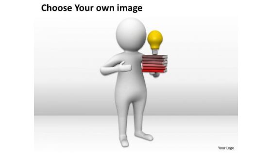Business Men Idea To Educate With Books And Bulb PowerPoint Templates Ppt Backgrounds For Slides
