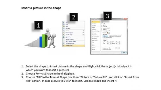 Business Men Team Work To Reach Top Of Bar Graph PowerPoint Templates Ppt Backgrounds For Slides