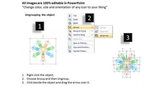 Business Model Diagrams 7 Directional Arrows Circular Manner PowerPoint Slides