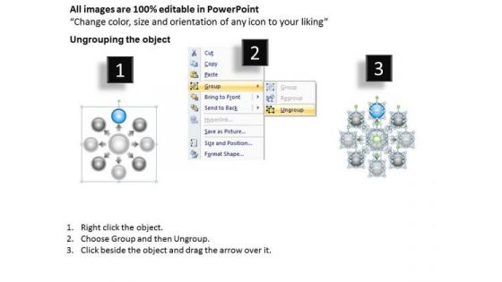 Business Network Diagram 8 Stages Hub And Spoke Banking Process Ppt PowerPoint Templates
