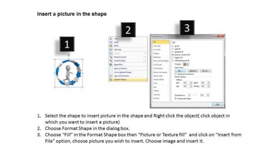 Business Network Diagram Examples 3d Man Inside The Arrows PowerPoint Slides