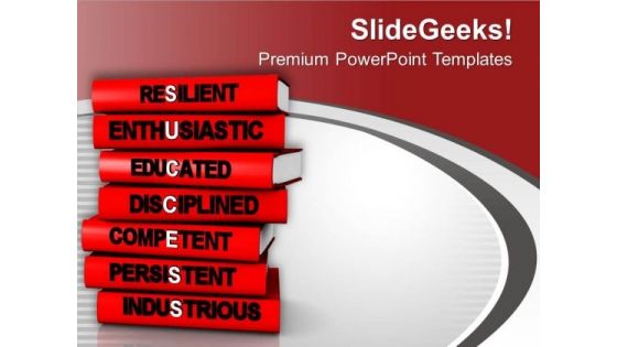 Business Objectives On Pile Of Books Success PowerPoint Templates Ppt Backgrounds For Slides 0413