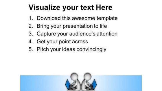 Business Partners Working On Internet PowerPoint Templates Ppt Backgrounds For Slides 0813