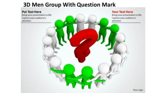 Business People 3d Man Group With Question Mark PowerPoint Templates