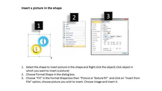 Business People 3d Men Gears Interconnected Factors PowerPoint Templates