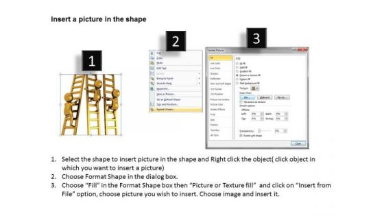 Business People 3d Men Golden Ladder Of Success PowerPoint Templates Ppt Backgrounds For Slides