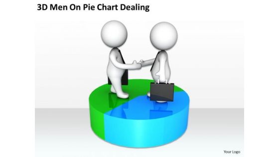 Business People 3d Men On Pie Chart Dealing PowerPoint Templates Ppt Backgrounds For Slides