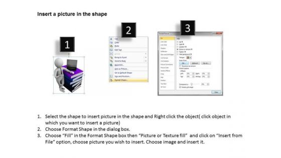 Business People Clip Art 3d Person With Books And Laptop PowerPoint Slides