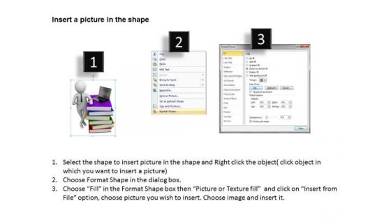 Business People Clip Art 3d Person With Stack Of Books And Laptop PowerPoint Slides
