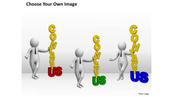 Business People Clip Art Contact For Organization By 3d Graphics PowerPoint Slides