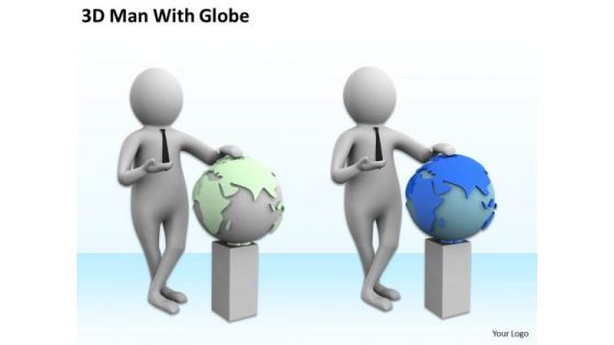 Business People Clipart 3d Man With Globe PowerPoint Templates Ppt Backgrounds For Slides