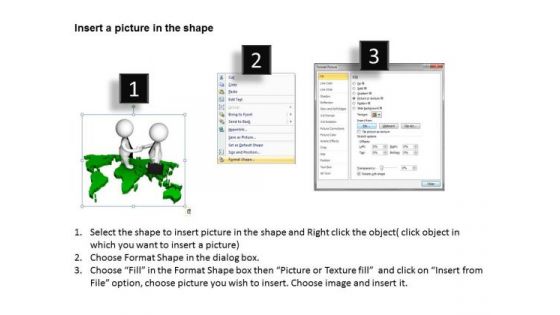 Business People Clipart 3d Men Dealing On World Map PowerPoint Templates