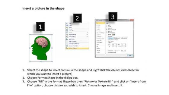 Business People Images 3d Face With Brain Intellectual PowerPoint Slides