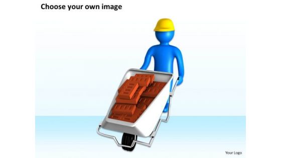 Business People Images 3d Mab Human Character With Bricks Whee Barrow PowerPoint Slides