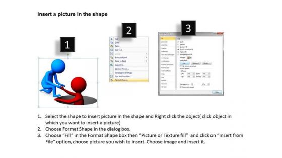 Business People Images 3d Man Helping Other Work PowerPoint Templates