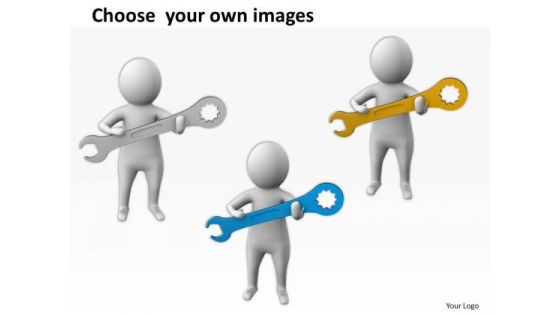 Business People Images 3d Man Holding Red Wrench PowerPoint Slides