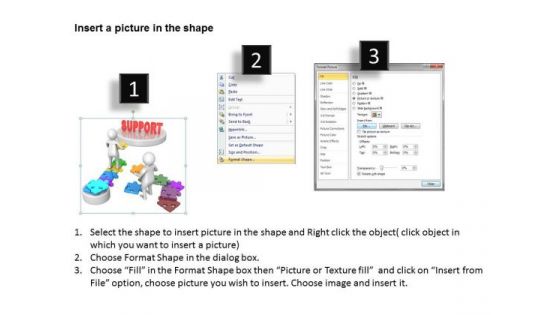 Business People Pictures 3d Men With Support And Puzzles PowerPoint Templates