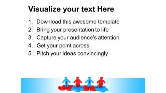 Business People Standing On Puzzle Teamwork PowerPoint Templates And PowerPoint Themes 0712