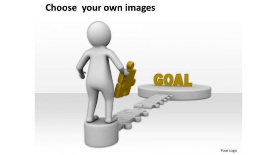 Business People Vector 3d Man On Goal PowerPoint Templates Ppt Backgrounds For Slides