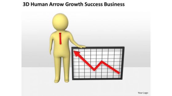 Business People Vector Arrow Growth Success Free PowerPoint Templates Slides