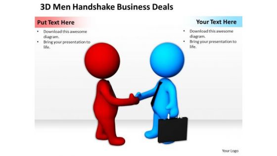Business People Vector Men Handshake World PowerPoint Templates Deals