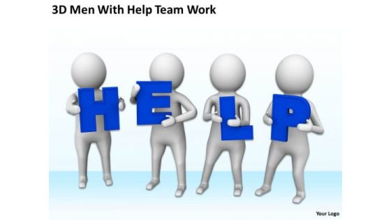 Business People Walking 3d Men With Help Team Work PowerPoint Templates