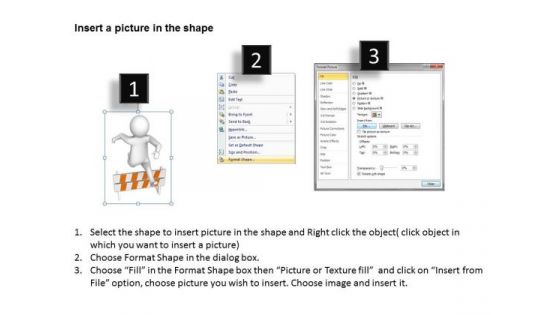 Business Persons 3d Man Jumping Crossing PowerPoint Templates