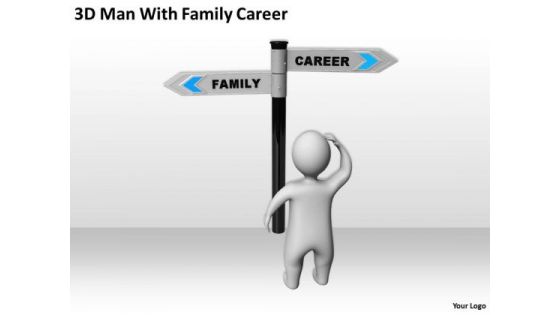 Business Persons 3d Man With Family Career PowerPoint Templates Ppt Backgrounds For Slides