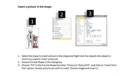 Business Persons 3d Man With Hour Glass PowerPoint Slides