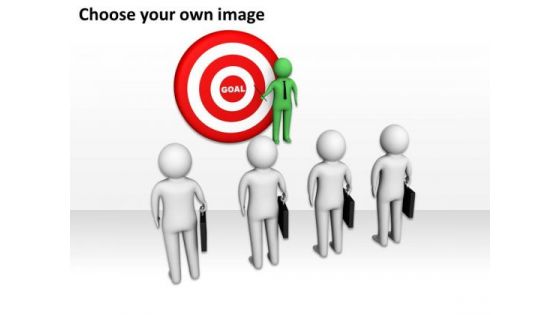 Business Persons 3d Men Dart With Discussing Goal Team Mates PowerPoint Templates