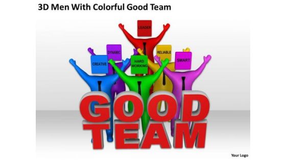 Business Persons 3d Men With Colorful Good Team PowerPoint Templates Ppt Backgrounds For Slides