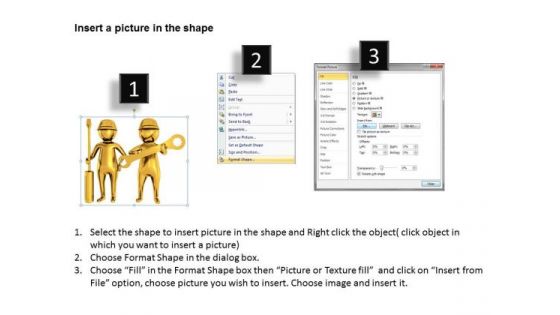 Business Persons Golden 3d Men Handy Many PowerPoint Templates