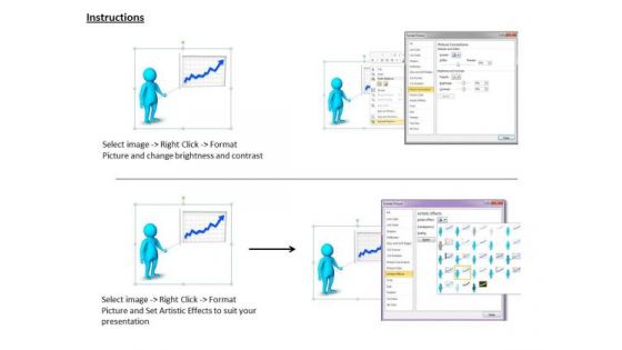 Business Plan And Strategy 3d Man With Line Graph Adaptable Concepts