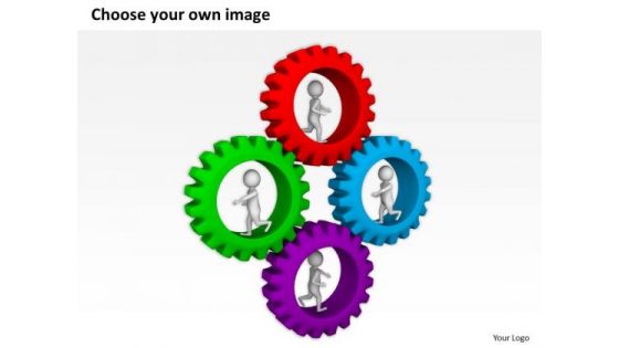 Business Plan Diagram 3d Men Inside The Gear PowerPoint Slides