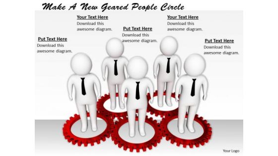 Business Plan Strategy Make New Geared People Circle Concept