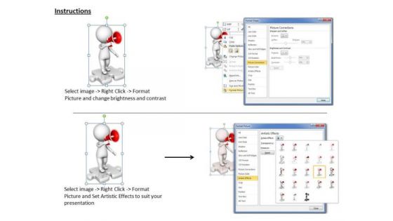 Business Planning Strategy 3d Man On Puzzle With Megaphone Character Modeling