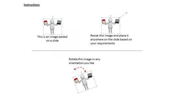 Business Policy And Strategy 3d Man Holding Books Laptop Basic Concepts