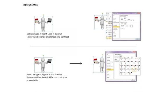 Business Policy And Strategy 3d Man Holding Books Laptop Basic Concepts