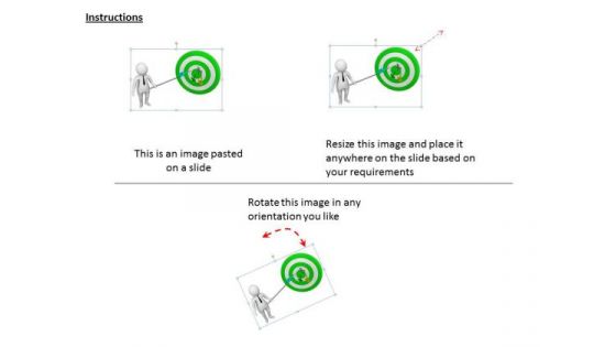 Business Policy And Strategy 3d Man Pointing Center Of The Target Basic Concepts