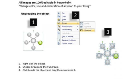 Business PowerPoint Examples 5 Stages Hub And Spoke Centralized Process Ppt Slides
