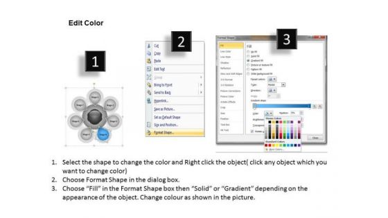 Business PowerPoint Examples 7 Stages Hub And Spoke Diagram Templates