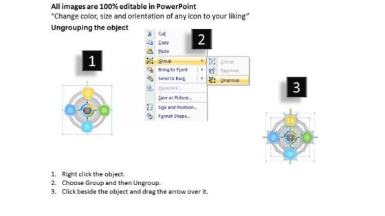 Business PowerPoint Template 4 Ps Circular Marketing Strategy Ppt Templates