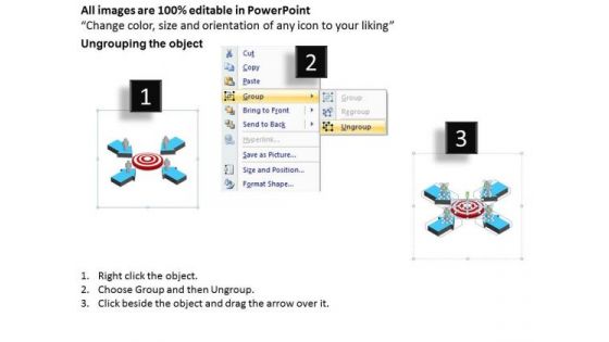 Business PowerPoint Template 4 Ps Hit The Target Marketing Ppt Slides