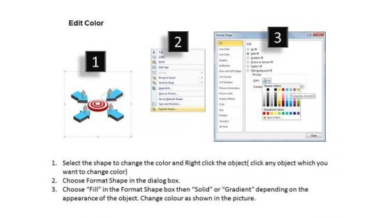 Business PowerPoint Template 4 Ps Hit The Target Marketing Ppt Slides