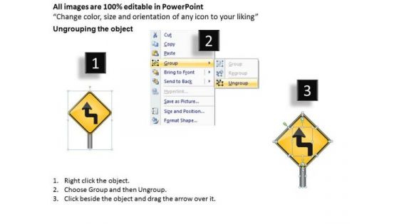 Business PowerPoint Template Curves Ahead For Driving Sign Ppt Templates