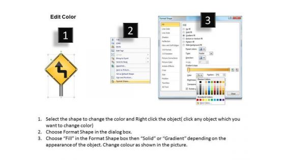 Business PowerPoint Template Curves Ahead For Driving Sign Ppt Templates
