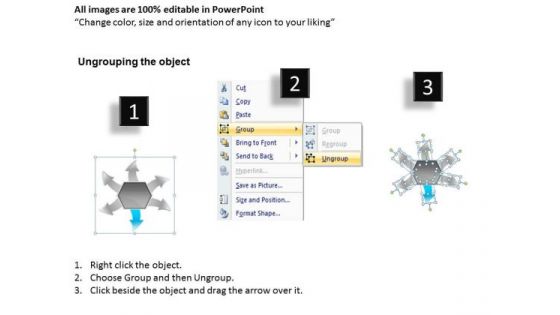 Business PowerPoint Theme Process Diagram Six Decisions Cycle Flow Network Slide