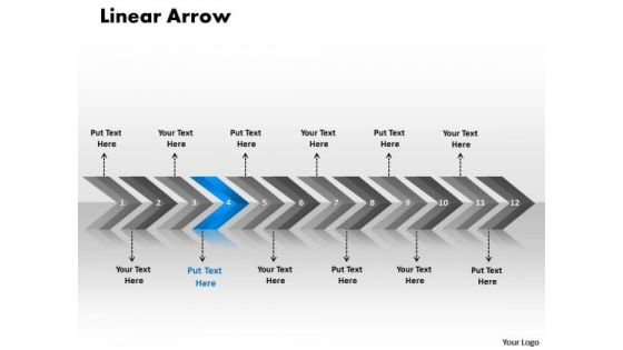 Business Ppt Linear Arrows 12 Power Point Stages Management PowerPoint 5 Image
