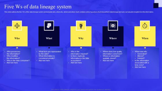 Business Process Data Lineage Five Ws Of Data Lineage System Summary Pdf Business Process Data Lineage Five Ws Of Data Lineage System Summary Pdf
