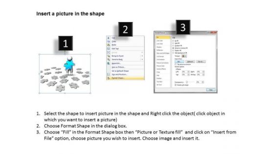 Business Process Diagram Example 3d Man With Puzzle PowerPoint Templates